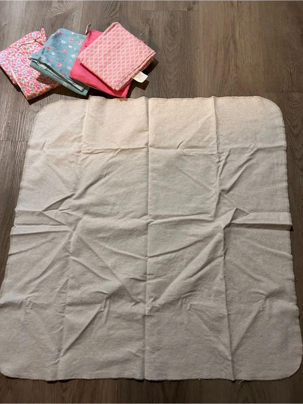 5-Piece Baby receiving blanket Set — Pink, Teal, Cream Floral & Solid